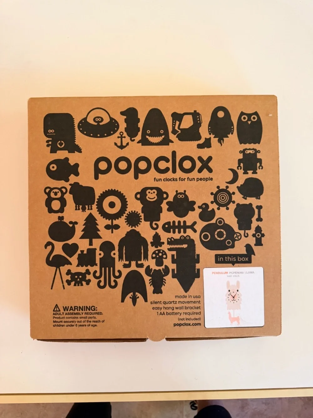 Popclox: Pendulum Llama Wall Clock